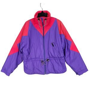 Vtg Peregrine‎ Ski Jacket L Women Purple Pink Sun Valley Snowboard Entrant Nylon